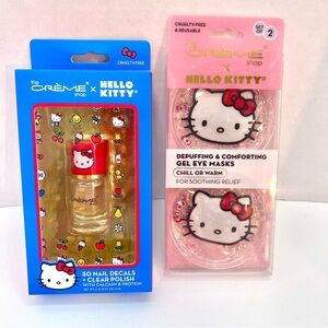 The Crème Shop x Hello Kitty Pink Gel Eye Masks & Nail Decals Set NWT